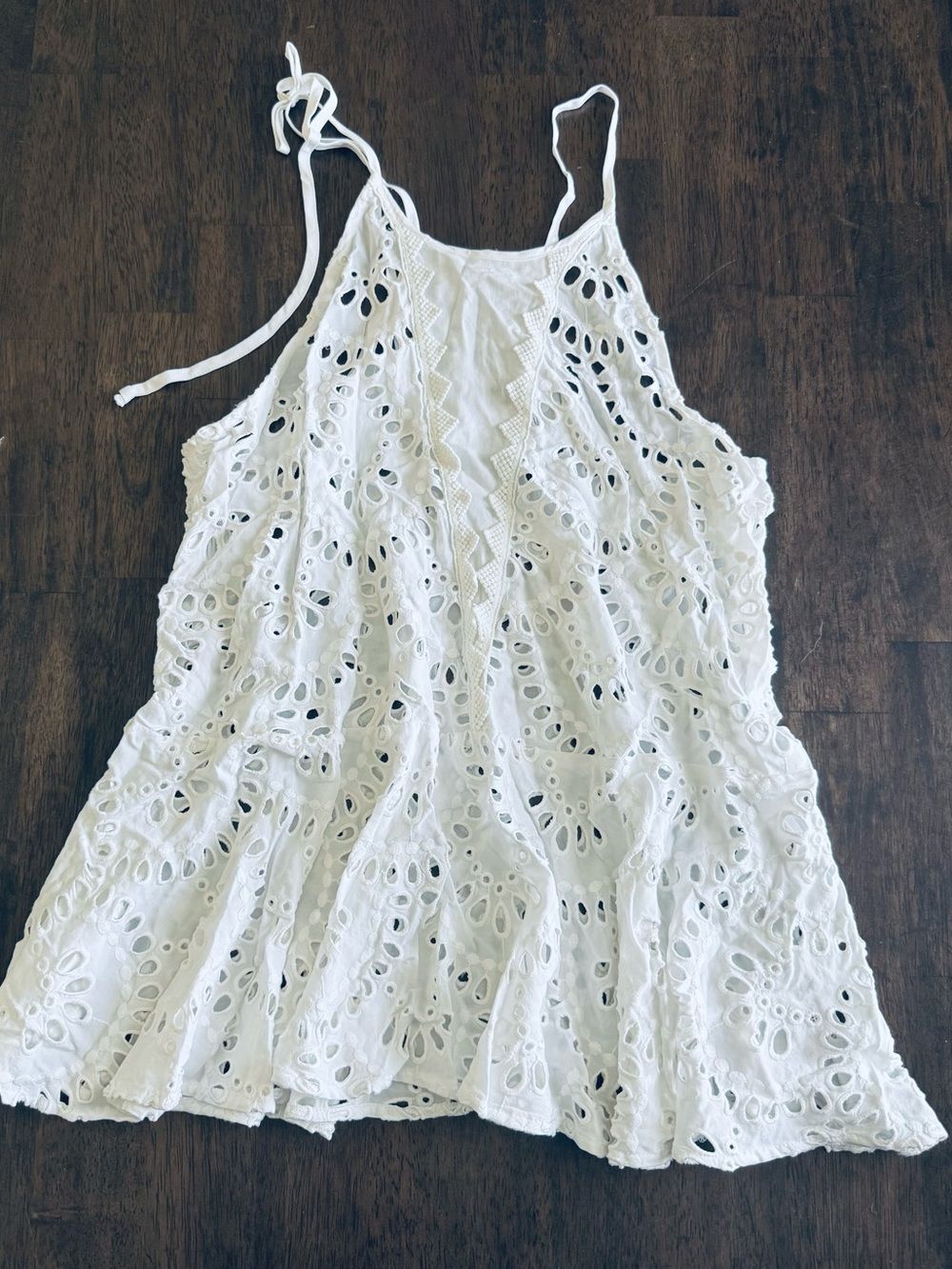 Free People White Boho Flowy Summer Swim Cover-Up Top S